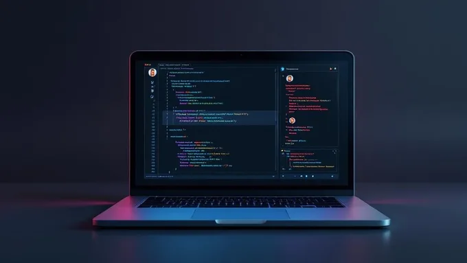 a laptop screen showing a technical interview video call with code being shared and reviewed