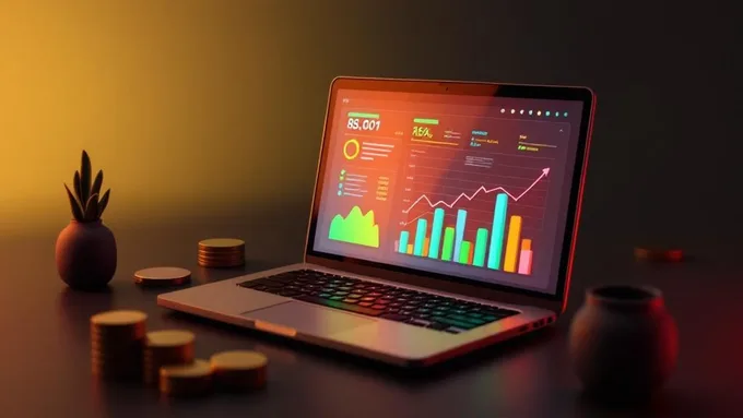 a financial planning spreadsheet showing React development costs broken down by categories with charts and budget projections on a laptop screen