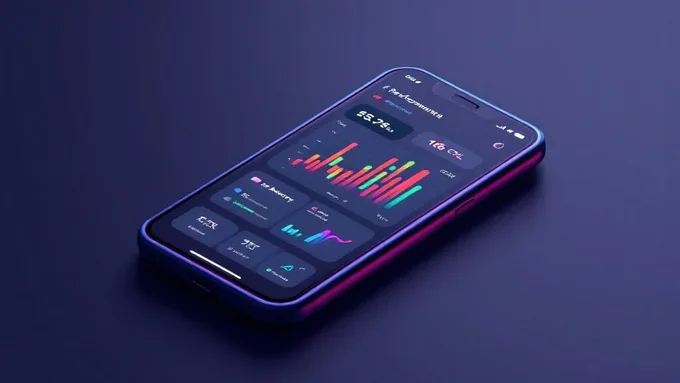 iPhone showing performance monitoring dashboard with CPU, memory, and network usage graphs