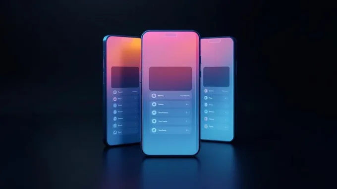 multiple mobile devices displaying the same application interface with consistent design elements