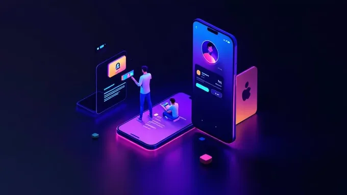 developer working on mobile app interface with multiple testing devices